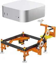 Desktop Mount Compatible with Mac Mini M4/M4 Pro,Holder for Apple 2024 Mac Mini M4 Stand,for Mac Mini M4 Pro Computer Host Mount Accessories,Smart Home TV Accessories Rack (Orange) 1134