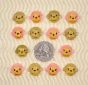 20 pc x 3/4" Clear Resin MONKEY Flatback Embellishment for Hair Bows/Cards SB408