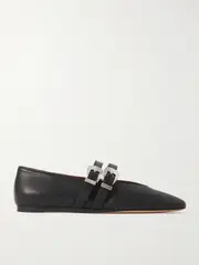 [Le Monde Béryl] Le Monde Béryl - Claudia Leather Mary-jane Ballet Flats - Black - IT42 IT 42 Black