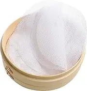 12 Pcs Bamboo Steamer Silicone Liners 9 Inch, Non Stick Reusable Silicone Steamer Mesh Mat, Air Fryer Round Liners Pad Buns Dumpling Baking Pastry Dim Sum for Food Kitchen Restaurant Home