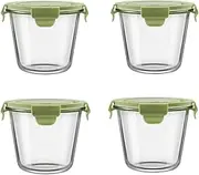 Glass Meal Prep Containers with Lids, Food container, Airtight Glass Storage Containers Set, 24OZ, Heat-Resistant BPA-Free for Soup Leftover, Microwave, Dishwasher, and Freezer Safe 4 Pack