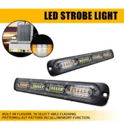 2x Strobe Light Flashing Bar Amber/White 24LED Car Truck Running Light Kit