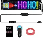 LED Sign for Car, Scrolling Bright Advertising LED Signs, Flexible LED RGB Display,Programmable APP Control -（7 * 17cm） (1664plus（12 * 47cm）)