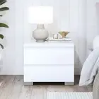 Elara 2 Drawer High Gloss Bedside Table - White