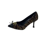 Sergio Rossi Shoes Heels Pointy Toe Tiger Print 35.5 5