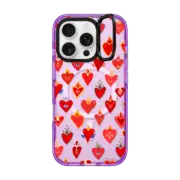 iPhone 16 Pro Impact Ring Stand Case MagSafe Compatible flaming heart love pattern