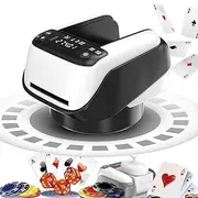 Electric Card shuffler and Dealer, 360° Rotating Automatic Card Shuffling and Dealing Machine, Rechargeable Playing Cards Shuffler and Distribution Machine for Texas Holdem Blackjack Card Games