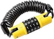 Motorcycle Helmet Lock | 4-Digital Safety Code Combination Helmet Lock | Retractable Combination Cable Lock | Lightweight Portable Anti-Theft Lock for Helmets, Luggage, Bicycles & Suitcases