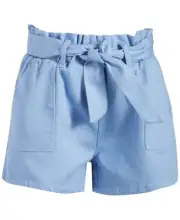 Grayson Threads Kids The Label Tie-Belt Twill Shorts Big Girls XL 16 Blue PullOn