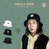 在飛比找Yahoo!奇摩拍賣優惠-大麻葉漁夫帽 歐美大麻葉 立體刺繡 漁夫帽 多色 情侶帽 平