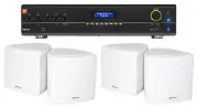 JBL Commercial Amplifier+(4) 3.5" White Cube Speakers for Restaurant/Bar/Cafe
