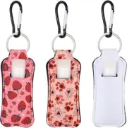 3PC Lip Balm Holder, Colorful Chapstick Key Chain, Mini Keychain Holder