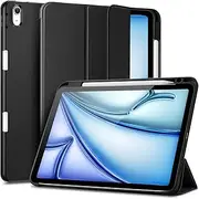 ESR for iPad Air 11 Inch Case M3/M2, iPad Air 7th/6th/5th/4th Generation Case (2025/2024/2022/2020) 10.9 Inch with Pencil Holder, Trifold Stand Case, Auto Sleep and Wake, Rebound Series, Black