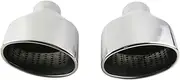 exhaust tip 1 Pair Stainless Steel 304 Exhaust End Tip Universal Car 2.5inch Oval Slant Muffler Tail Tip Compatible For RS3 RS4 RS5 A4 A5 A6(A)