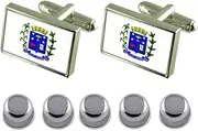 [Select Gifts] Shirt Dress Studs Silva Jardim City Rio de Janeiro State Flag Cufflinks