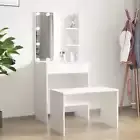 vidaXL Dressing Table Set with LED White Engineered Wood HEE