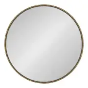 Kate and Laurel Framed Wall Mirror 23.6" x 23.6" Gold Wood Medium Round Art Deco