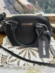 Steve Madden Black Crossbody Bag Silver Logo NEW WITH TAGS