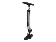 Azur Alloy Clever Valve Floor Bike Pump With Gauge - Silver