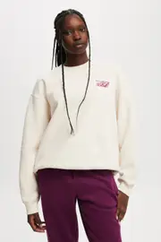 [Body] Body - Plush Graphic Crew Sweatshirt - Coconut milk/bwc interlaced XS COCONUT MILK/BWC INTERLACED