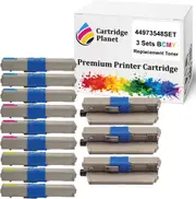 3 Sets BCMY Compatible Toner Cartridge for OKI 44973548 44973547 44973546 44973545 (2,200/1,100(BK/CMY) Pages) for OKI C301dn C321dn MC342 MC342dnw