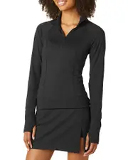 Beyond Yoga Take A Hike Heather Rib Zip Pullover Top