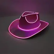 [Generic] LED Cowboy Hat - Sparkly Cowboy Hat for Women,Mens Light up Party Headwear,Disco Neon Glitter Western Costume Accessories for Birthday Halloween Parties