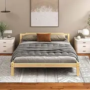 ALFORDSON Bed Frame King Size Wooden Bed Base with Solid Wood Pine Timber Slats, Mattress Base Platform Support, Oak Bed Foundation with Storage Space, Beatrix Series Home Bedroom Furniture