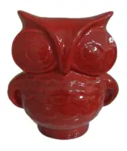 New Modern Ceramic Kids Owl Money Box Red H 17 x W 16 x D 12 CM