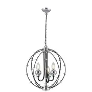 Rosa 3L Ball Lounge Pendant Lights Chrome Black | Marden Designer