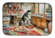 Alaskan Malamute Christmas Cookies Dish Drying Mat - 14x22 Inch