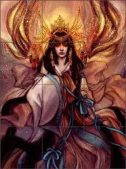 Geisha Tile Backsplash Gracjana Zielinska Asian Art Ceramic Mural POV-GZA013