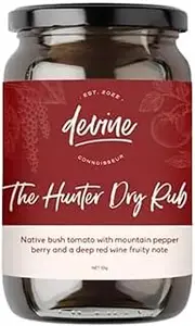 Devine Connoisseur The Hunter Dry Rub - Gourmet Seasoning Blend with Native Bush Tomato and Mountain Pepper Berry - Upcycled Red Grape Skins for BBQ, Vegan, Gluten Free, Made in Australia - 50g