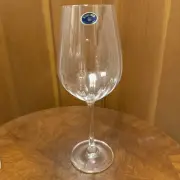 NEW Lotus Bohemia Crystal Stemmed Wine Glasses 10” ~ Beautiful Optic Bowl