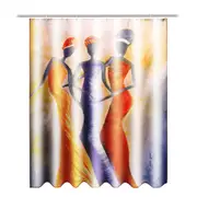 Polyester Waterproof Bathroom Hanging Bath Shower Curtains with 12 Hooks