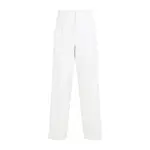 [Zegna] Zegna-White Cotton Cashmere Pants-Uomo 50
