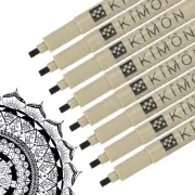 Micro Pen, 8Pcs 3mm Medium Point Drawing Pens Waterproof FineLiner, Black