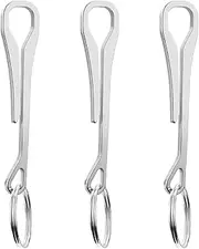 [CATIEBYE] 3pcs Stainless Steel Keyring Clips Quick Release Key Chain Buckles for Outdoor Activities Lightweight and Sturdy Bag Hooks Easy to Remove Key Buckle