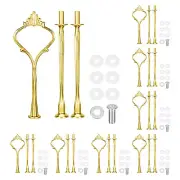 8 Set Cake Tray Stand Handle Plate Hardware Fitting, 3-Tiers Crown Gold