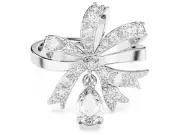 Swarovski Volta Ring, Bow-Inspired Cocktail Ring with Clear Crystals Size 5