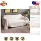 Elegant Geometric Throw Sofa Cover for 3-Cushion Couches - X-Large Beige-White
