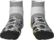 [JBYJBX] Black And White Sunflowers Print Adult Socks Womens Mens Workout Thermal Cozy All-Season Gift Holiday Articles Use
