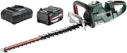 Metabo 18 V 3400 RPM Brushless Hedge Trimmer with Fast Brake Kit with 1 x 5.2ah and Charger, 600 mm Cutting Length