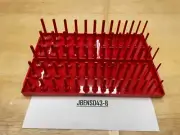 Snap-on Tools NEW RED 2pc 3/8" Drive Metric / SAE 3 Row Post Style Socket Trays