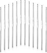 10Pcs Small Crochet Hooks, 0.02-0.07'' Crochet Needles Steel CrochetS Hooks Set, Metal CrochetS Hook Bulk, Mini Crochetss Needle for Lace Yarn Thread Knitting Weaving Embroidery DIY Tool (0.6mm-1.9mm)