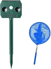 Ultrasonic Animal Repellers Solar Animal Repeller Devices with Motion Sensor and Flashing Lights Animal Repellers Bird Squirrel Raccoon Repellent,Keep Cat Dogs Deer Away for Yard Garden