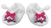 Plush Pink and White Baby Spring Easter Bunny Booties