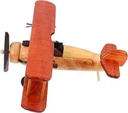 Retro Wooden Airplane Model Vintage Biplane Decor for Kids Room Living Room Office