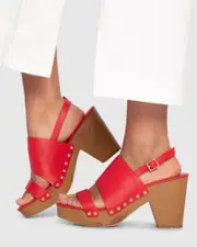 [Belle & Bloom] Fire On Fire Clog Shoe - Red