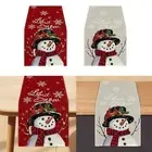Snowman Christmas Table Runner Kitchen Dining Table Decoration for Home Xmas